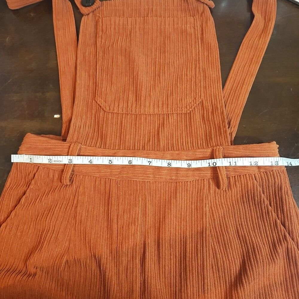Cider Women's Small Corduroy Rust Brown Wide Leg Overalls Goth Granola Trending - Picture 5 of 11